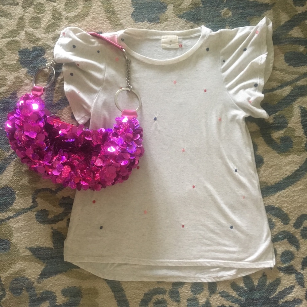 NWOT Hot pink fuchsia hologram sequins purse